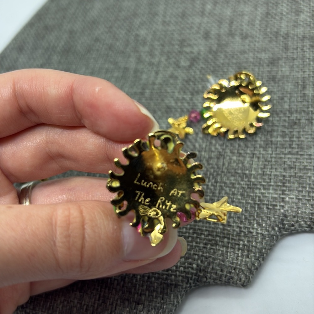 Lunch at the Ritz Palm Tree Earrings for Pierced Ears - Picture 9 of 9